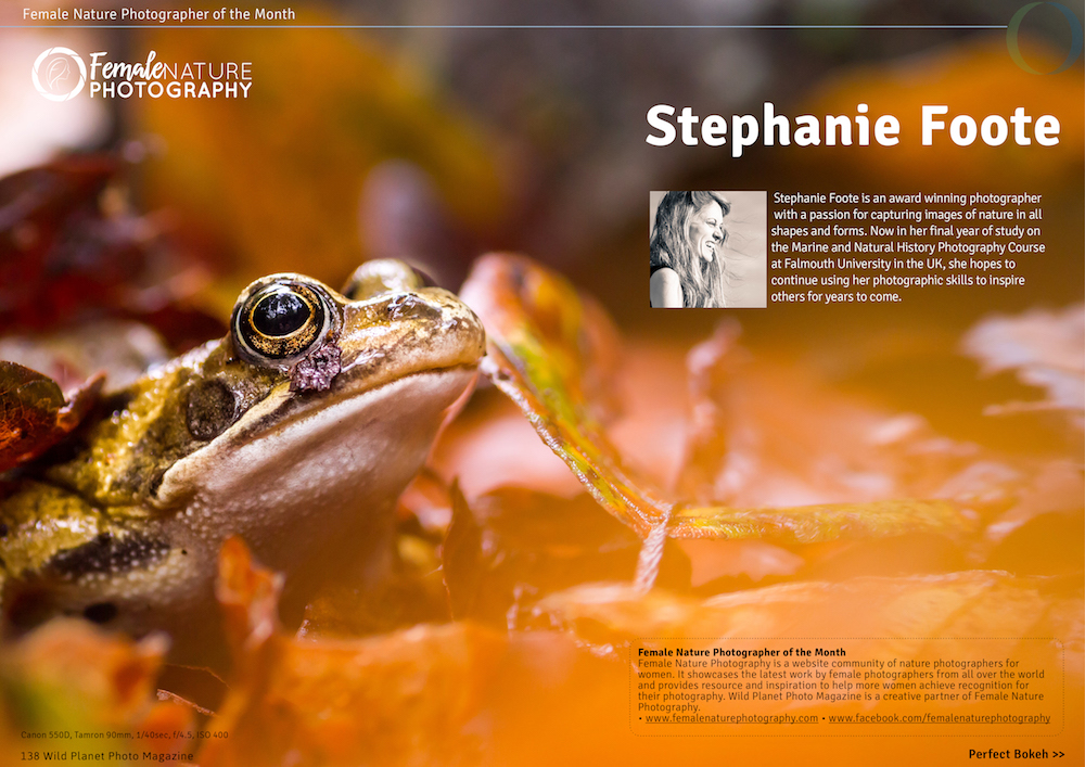Female nature photographer of the month April 2017 Stephanie Foote