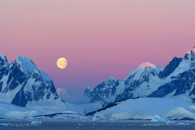 Antarctic Sunset & Moon